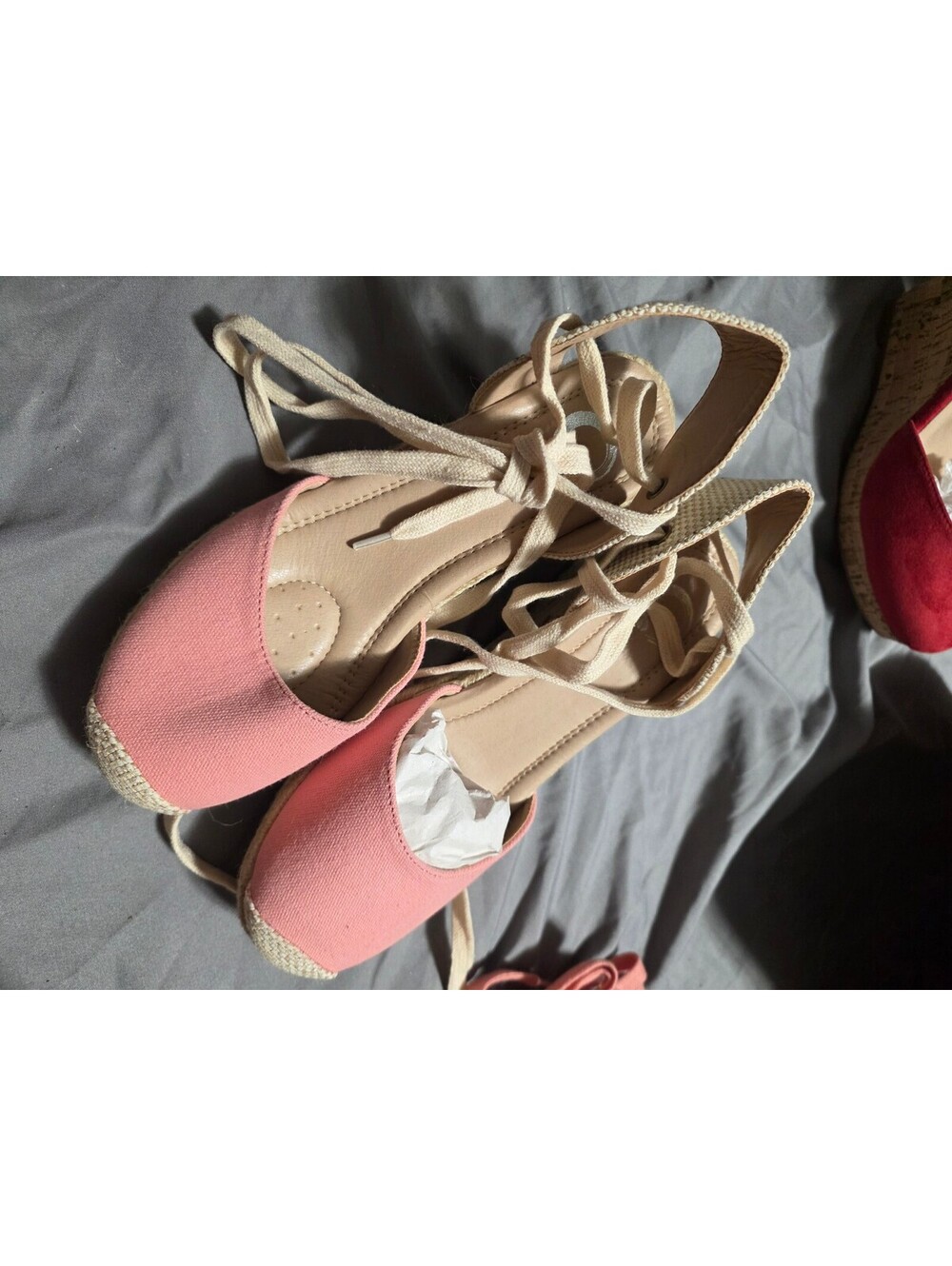 NEW coral pink wedge sandals size 6.5